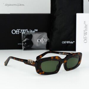 Off-White Women Sunglasses Havana Green Rectangle OERI13C RENTON 6055 BRAND NEW